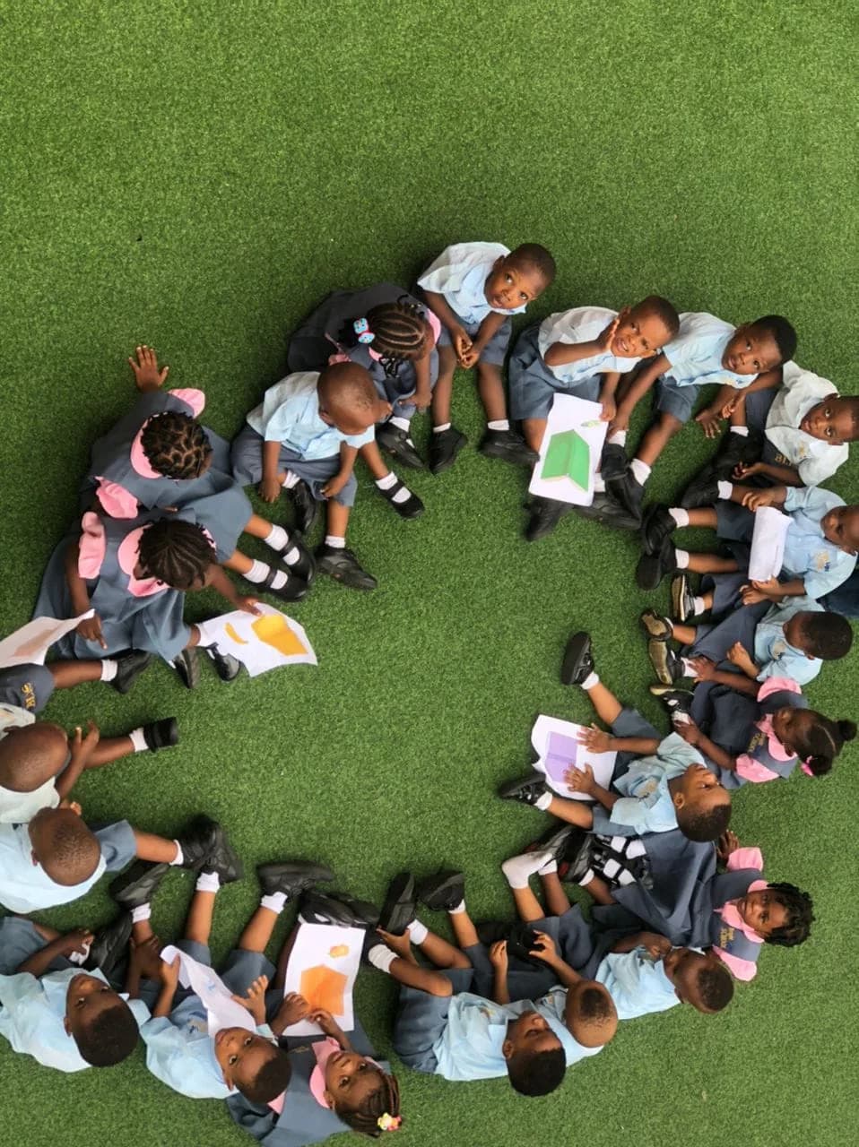 Brightlight International School pupils in a learning circle